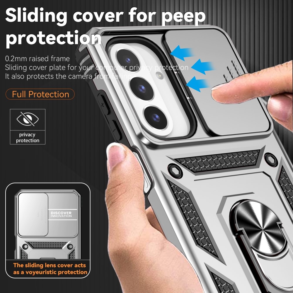 Gyűrűálló borítás Samsung Galaxy A26 5G készülékhez - ezüst színű