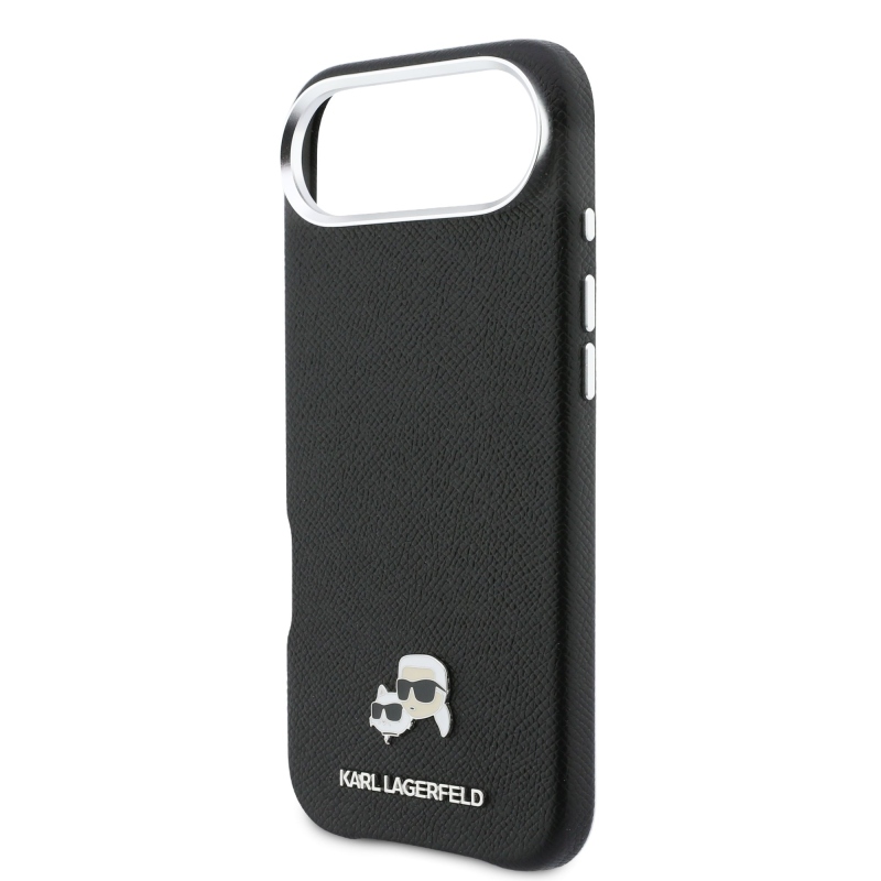 Karl Lagerfeld PU Karl és Choupette fejek Pins MagSafe hátlapi borító az iPhone Air készülékhez Fekete