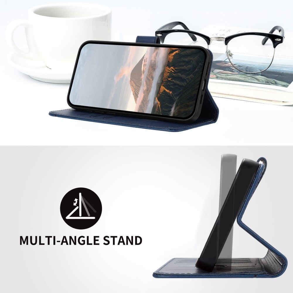 Háromszögek könyvtáska a Realme 14 5G készülékhez - kék