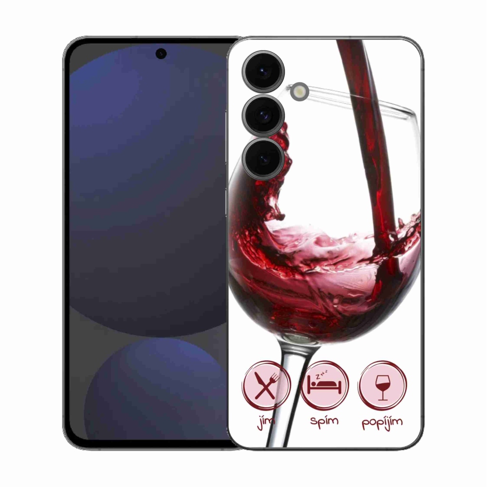 Zselés borítás mmCase Samsung Galaxy S25 FE készülékhez - borospohár piros