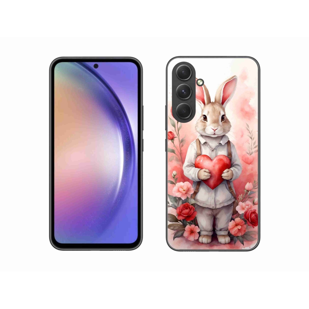 Zselés borítás mmCase Samsung Galaxy A54 5G - nyúl szívvel