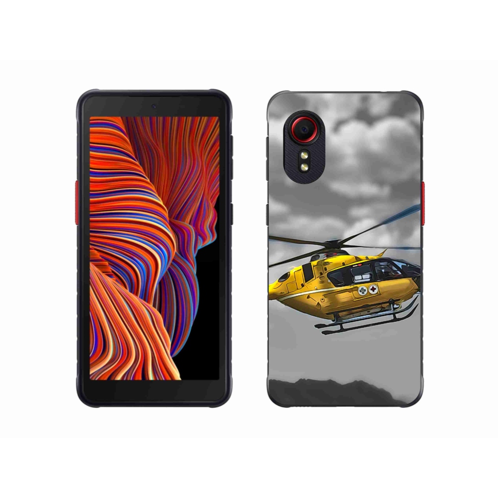 Gél védőhuzat mmCase Samsung Galaxy Xcover 5 - sárga helikopterhez