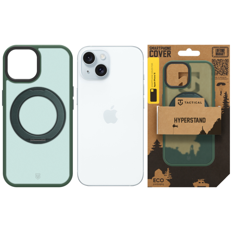 Tactical MagForce Hyperstand tok az Apple iPhone 15-hez, Forest Green színben
