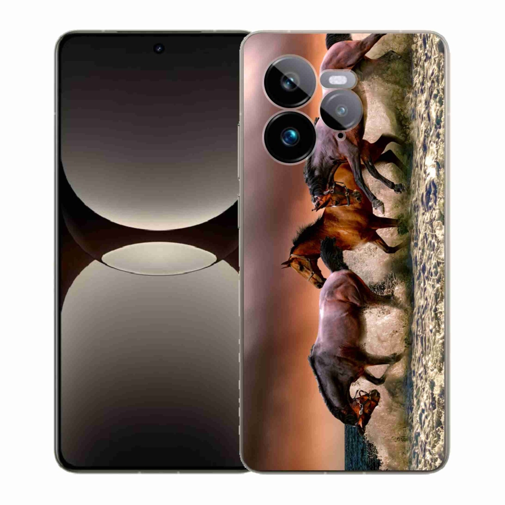 Zselés borítás mmCase a Realme GT 7 Pro 5G számára - lovak 1