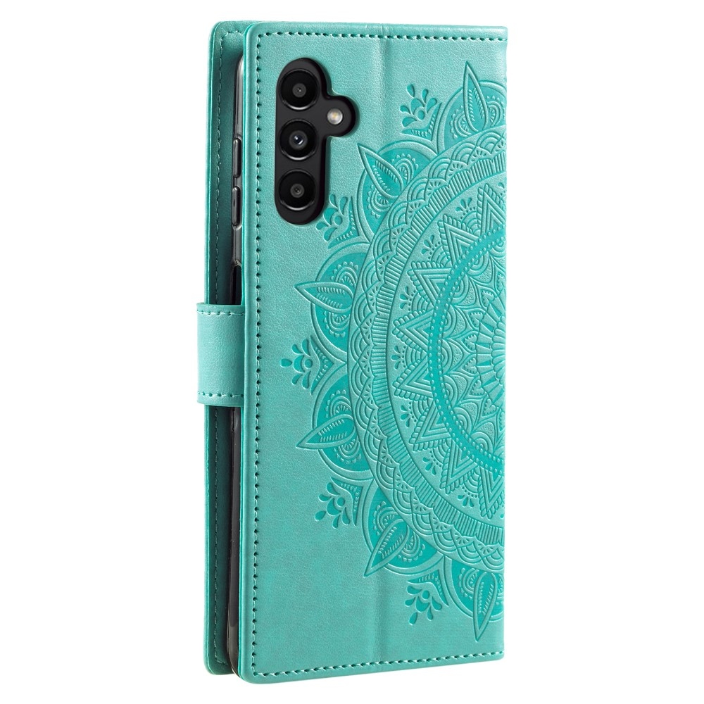 Mandala könyvtáska Samsung Galaxy A26 5G - teal színben