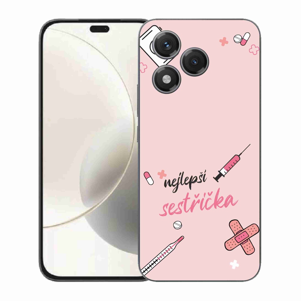 Gél borító mmCase a Honor 400 Lite-on - a legjobb kishúg rózsaszín háttérrel