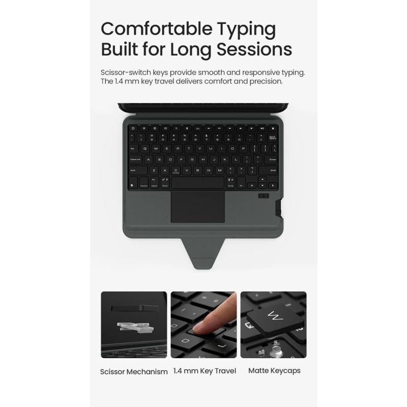 Nillkin Bumper Combo PRO billentyűzetes tok (háttérvilágításos változat) iPad 10,9-hez, 2022/11–2025, fekete