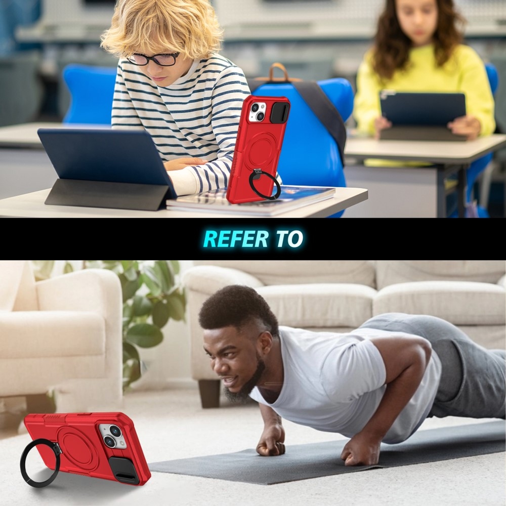 Fulcrum tartós borító kameravédelemmel és MagSafe funkcióval iPhone 14 készülékhez - Piros