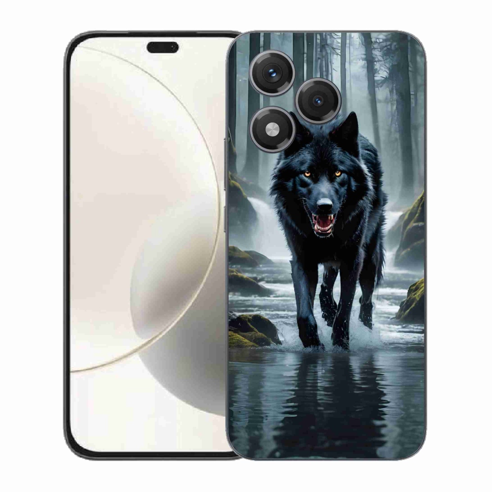 Zselés borítás mmCase a Honor 400 Lite-hoz - fekete farkas