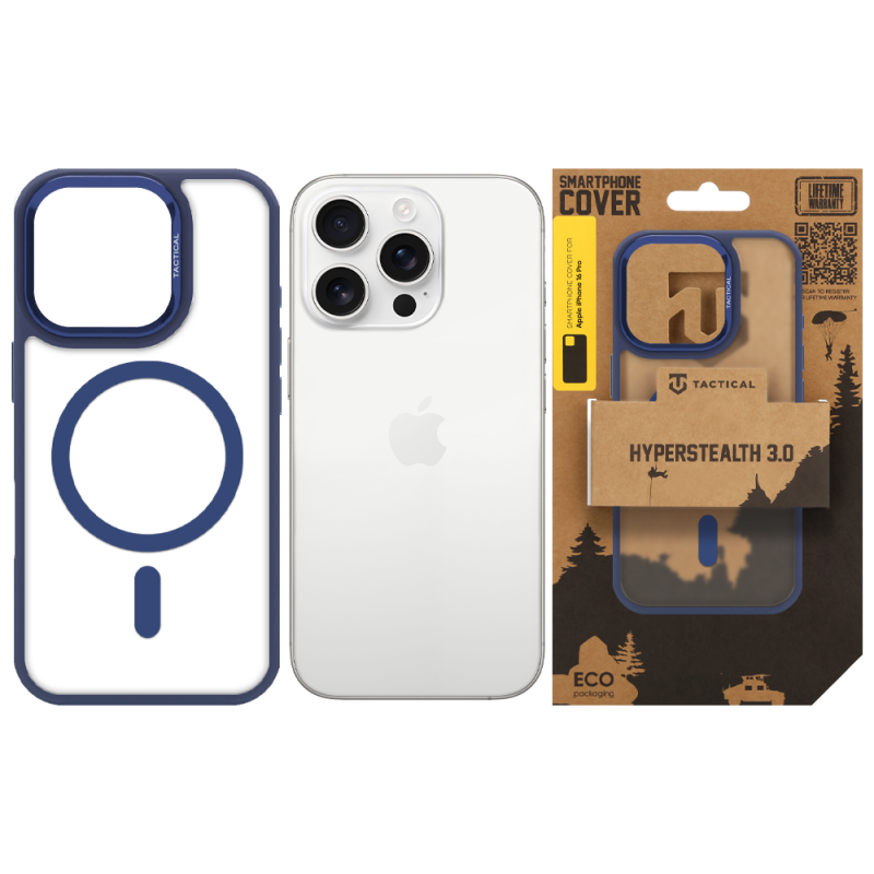 Tactical MagForce Hyperstealth 3.0 tok az Apple iPhone 16 Pro-hoz, Deep Blue színben