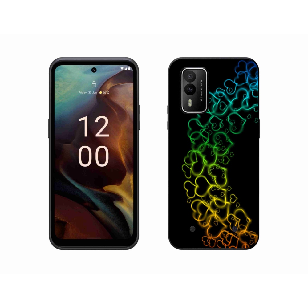Zselés borítás mmCase a Nokia XR21 készülékhez - színes szívek