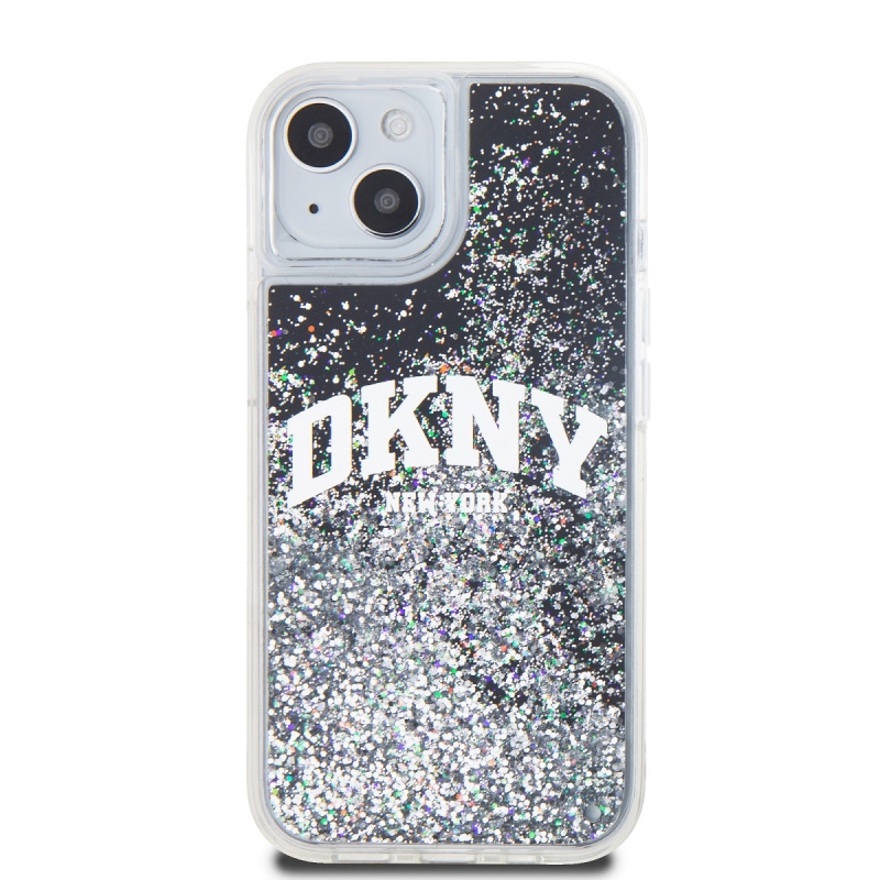 DKNY Liquid Glitter Arch Logo hátlapi borító iPhone 11 készülékhez Fekete