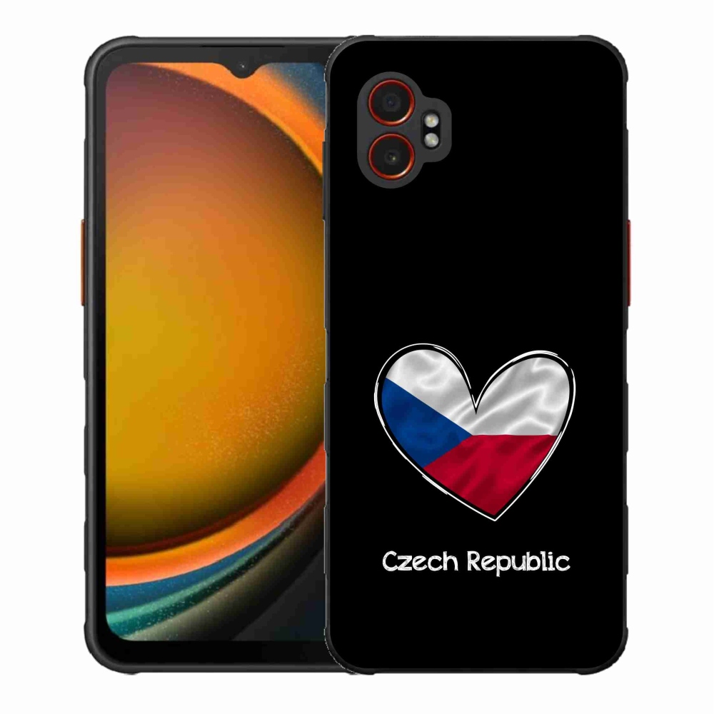 Zselés borítás mmCase Samsung Galaxy Xcover 7 Pro - zászlós szív fekete háttérrel