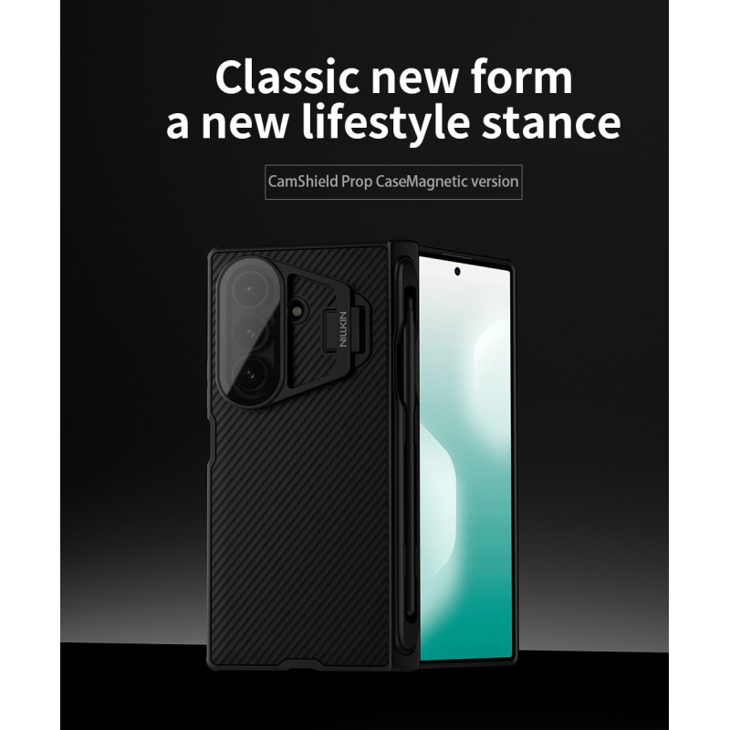 Nillkin CamShield Prop mágneses tollnyílás (átlátszó lencse) hátlap Samsung Galaxy Z Fold 7 fekete