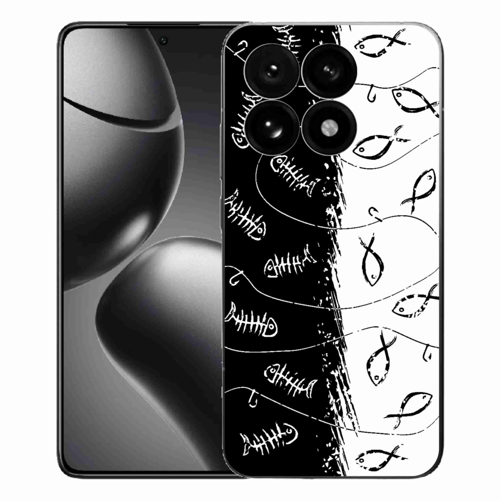 Gél borító mmCase a Xiaomi 15T számára - csontvázak és halak