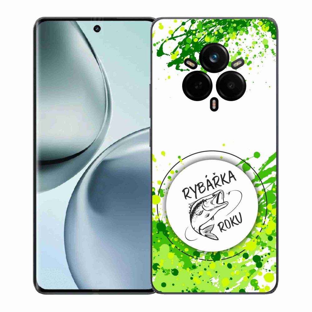 Gél borítás mmCase a Realme 14 Pro+ 5G-n - az év halnője fehér háttérrel