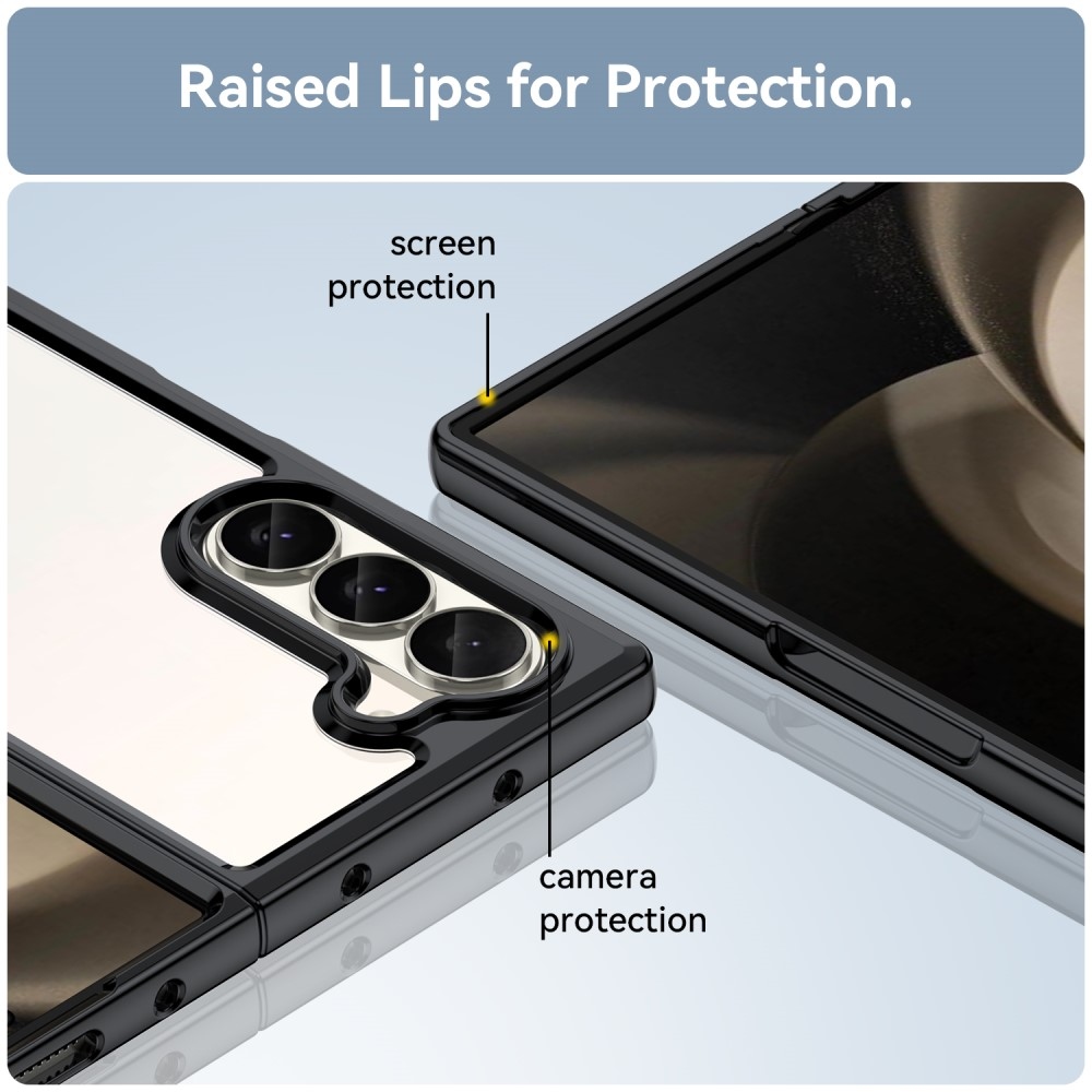 Gél tok fix hátlappal Samsung Galaxy Z Fold6 5G készülékhez - fekete