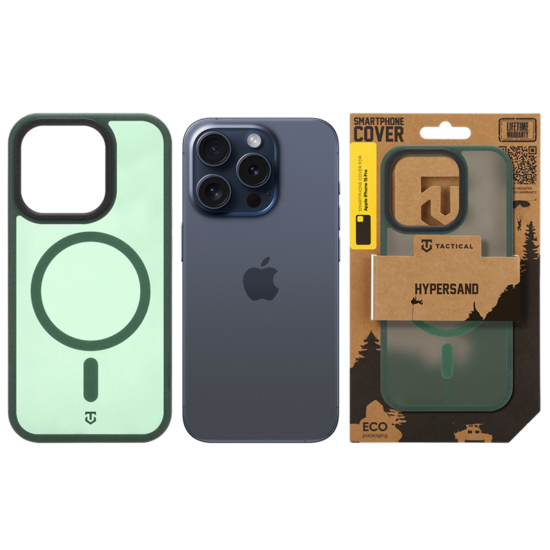 Tactical MagForce Hypersand tok az Apple iPhone 15 Pro-hoz, Forest Green színben
