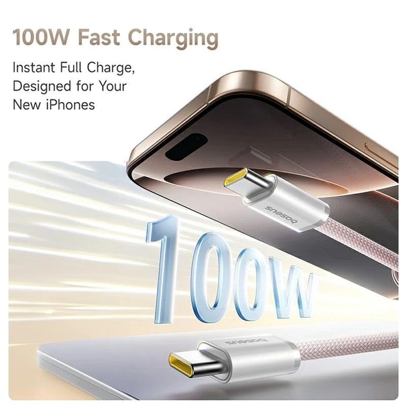 Baseus Dynamic 4 Pro Series USB-C adatkábel - USB-C 100W 1m Baby Pink