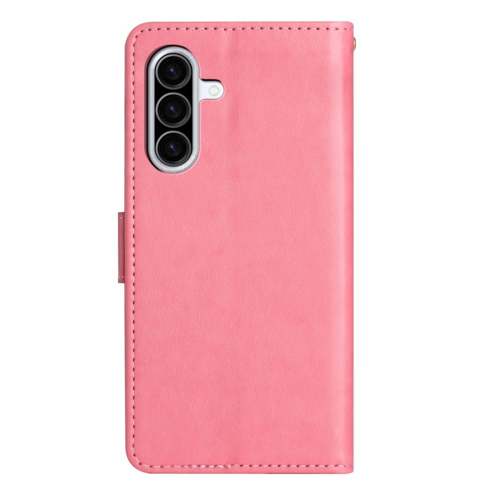 Virágok könyv tok Samsung Galaxy A26 5G - rózsaszínű
