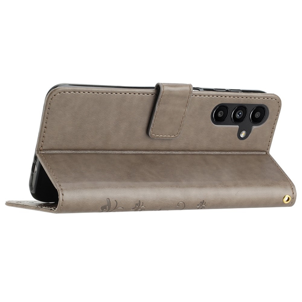 Virágok könyv tok Samsung Galaxy A05s készülékhez - szürke