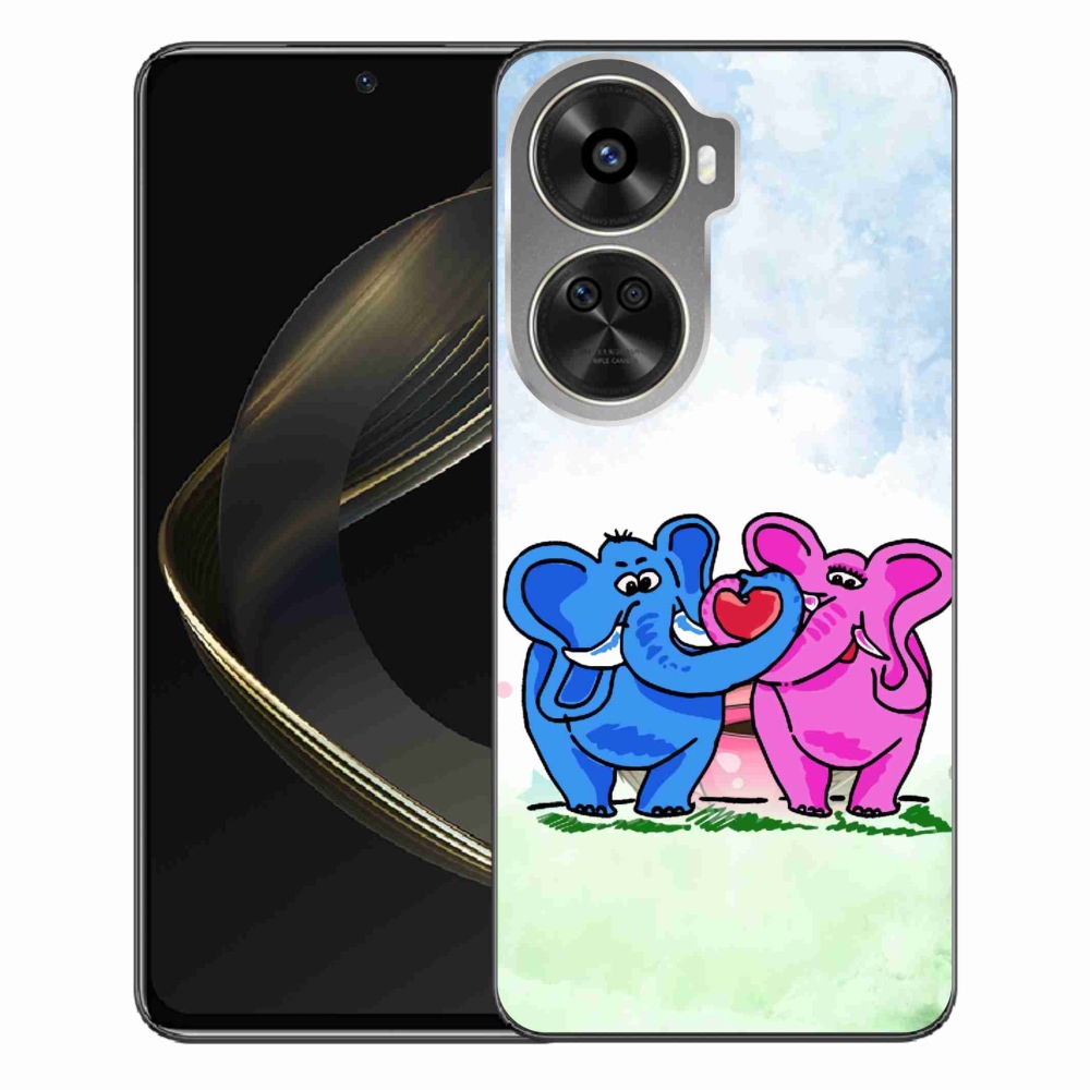 Gél borítás mmCase a Huawei Nova 12 SE-hez - szerelmes elefántok