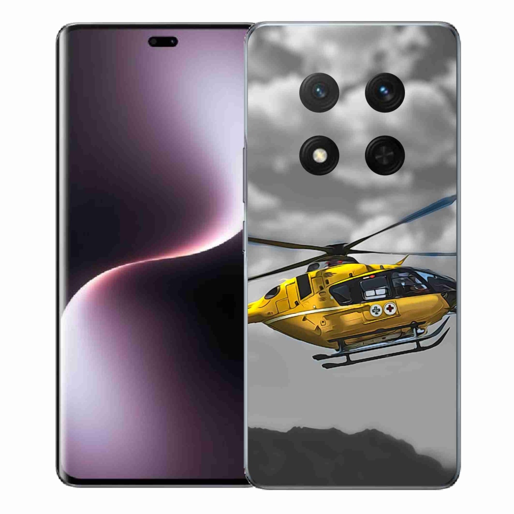 Zselés borítás mmCase a Honor Magic 7 Lite 5G számára - sárga helikopter