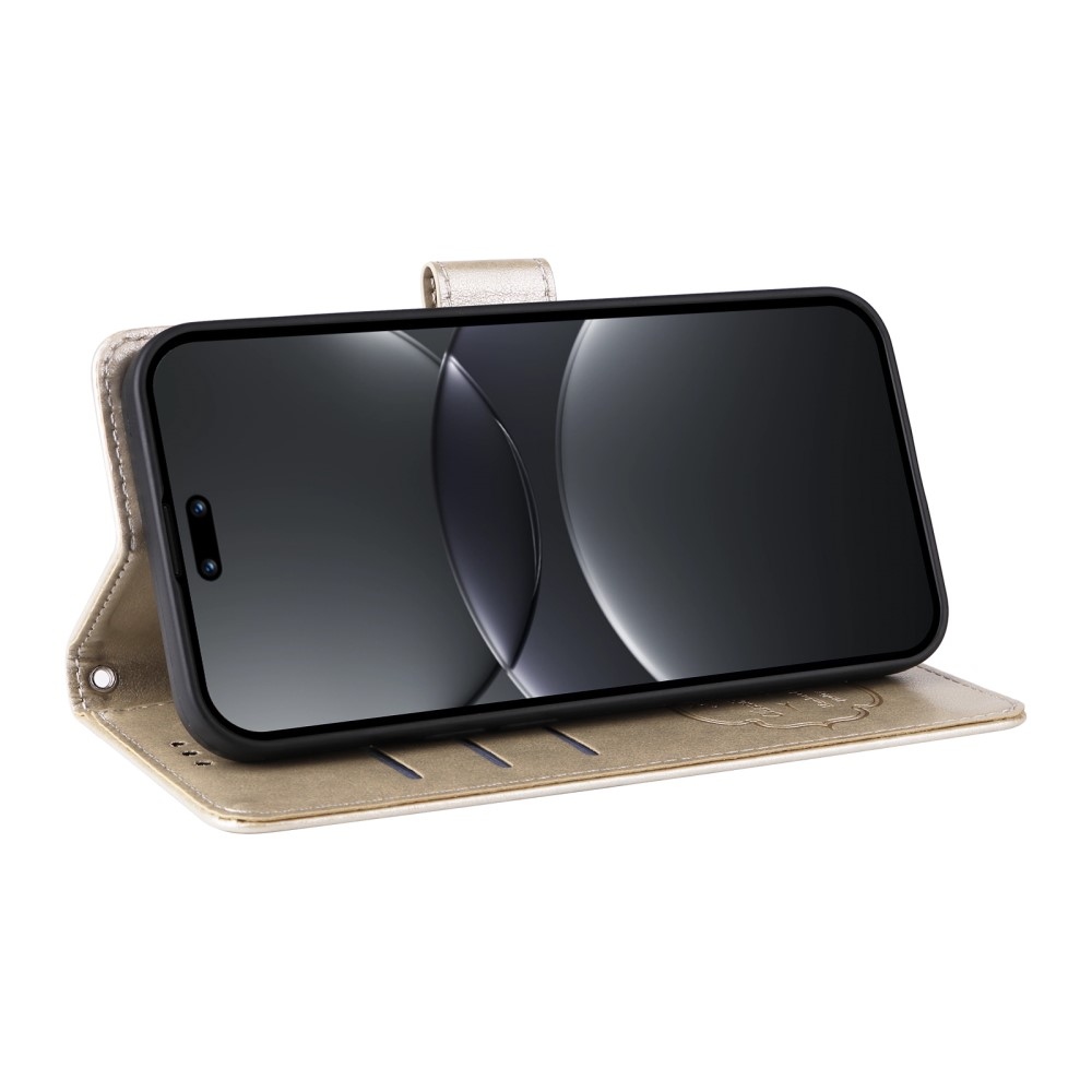 Virágos könyv tok a Huawei Nova 13 Pro 5G-hez - arany színben