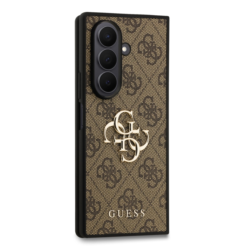 Guess PU 4G fém logós hátlap Samsung Galaxy Z Fold 7 barna barna