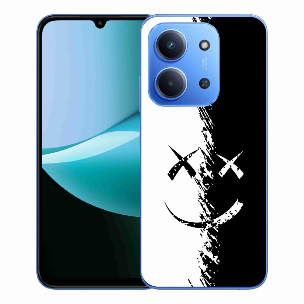 Gél borítás mmCase a Xiaomi Redmi 15C 4G/5G (173mm) - fekete-fehér smileyhoz