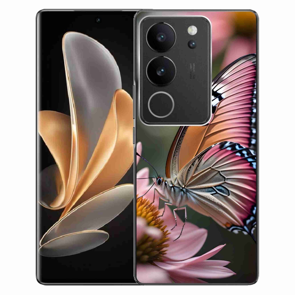 Gélburkolat mmCase a Vivo V29 5G-n - színes pillangó