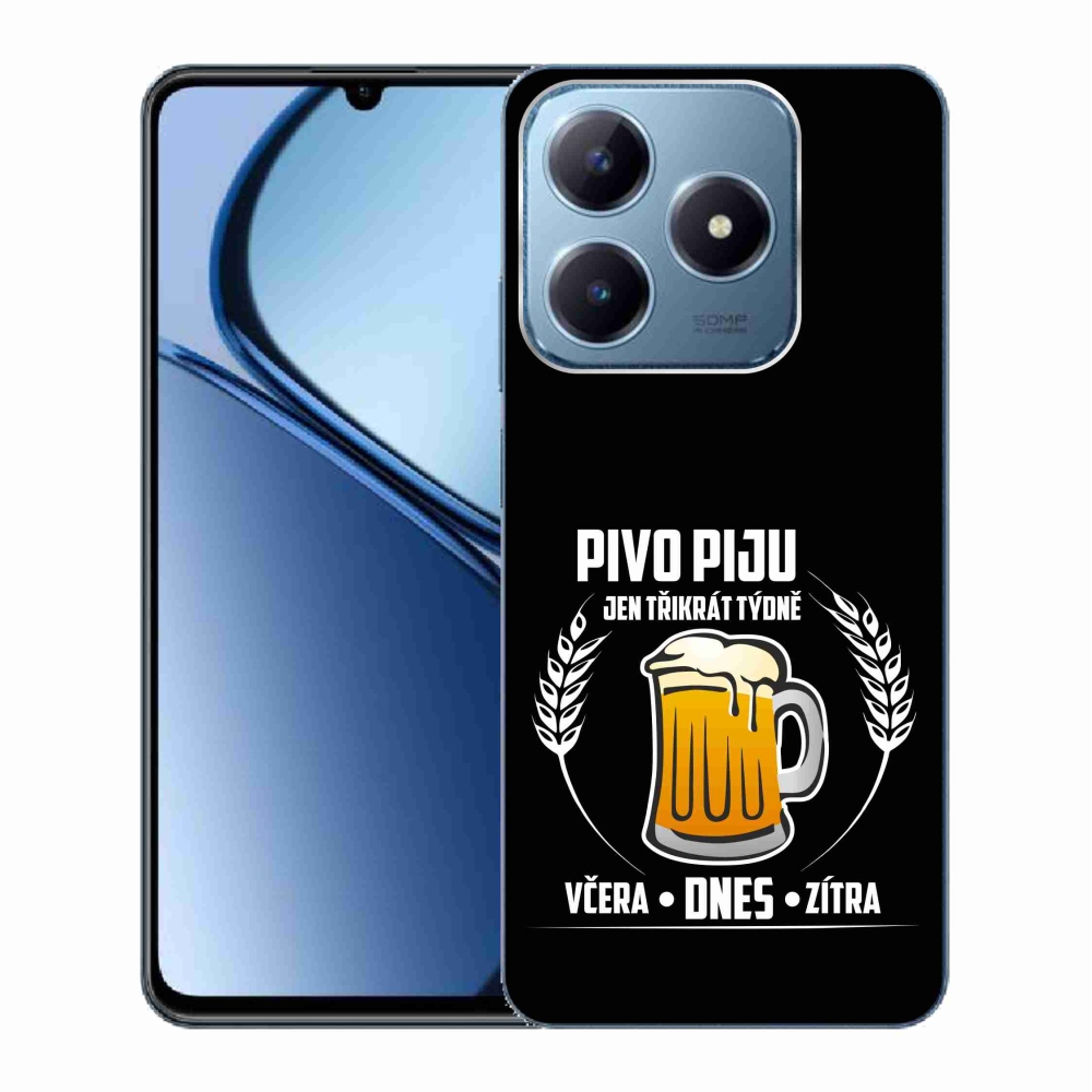 Gél borítás mmCase a Realme C63 készülékhez - sör motívum fekete háttérrel