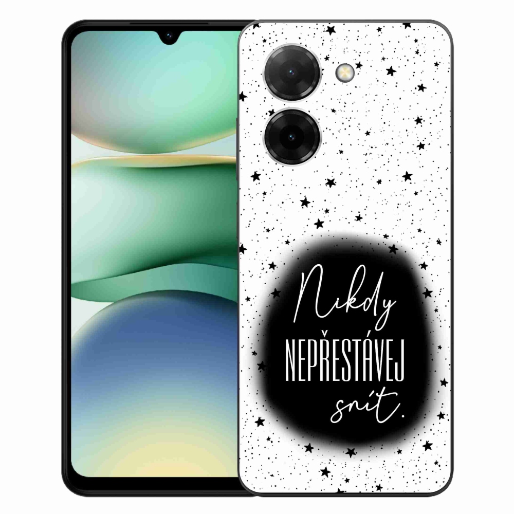 Gél borító mmCase a Xiaomi Redmi A5 (173.45x79.35x8.45mm) - idézet 1 fekete és fehér háttérrel