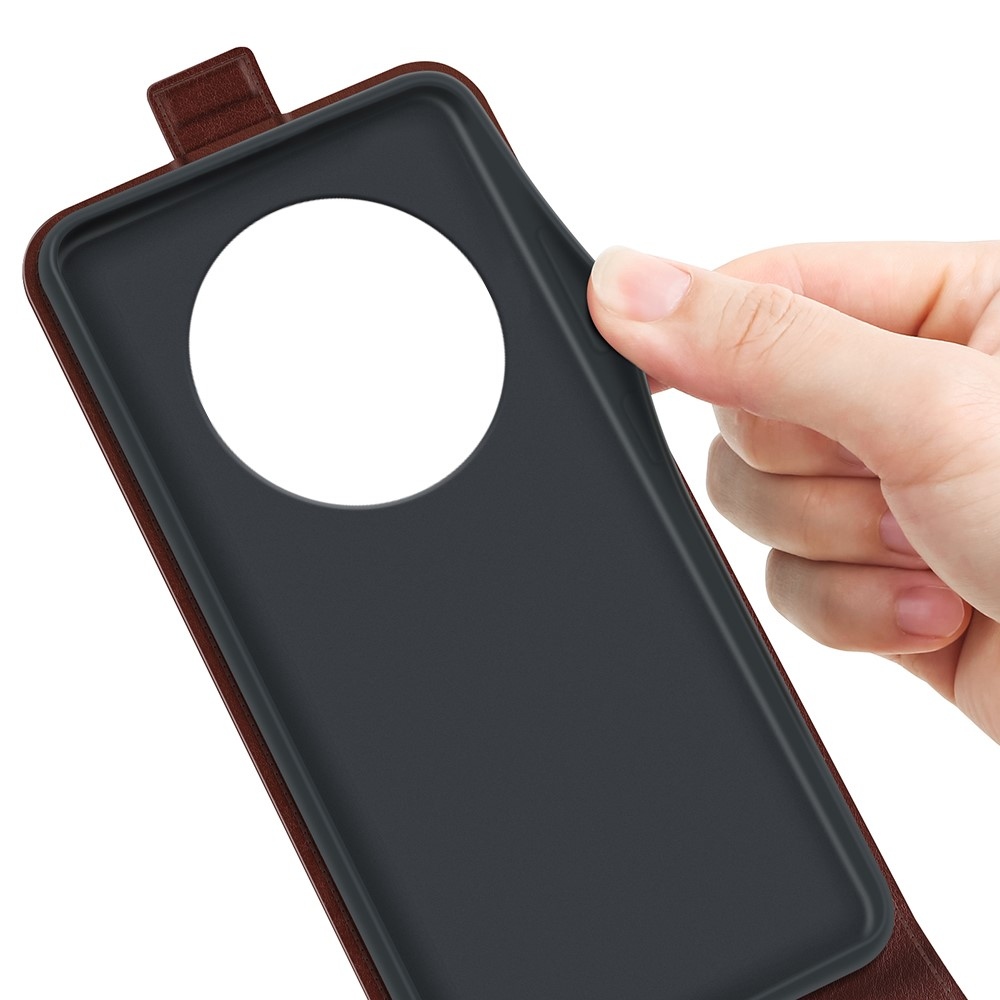 Függőleges könyvtáska Honor Magic 7 Lite 5G számára - barna