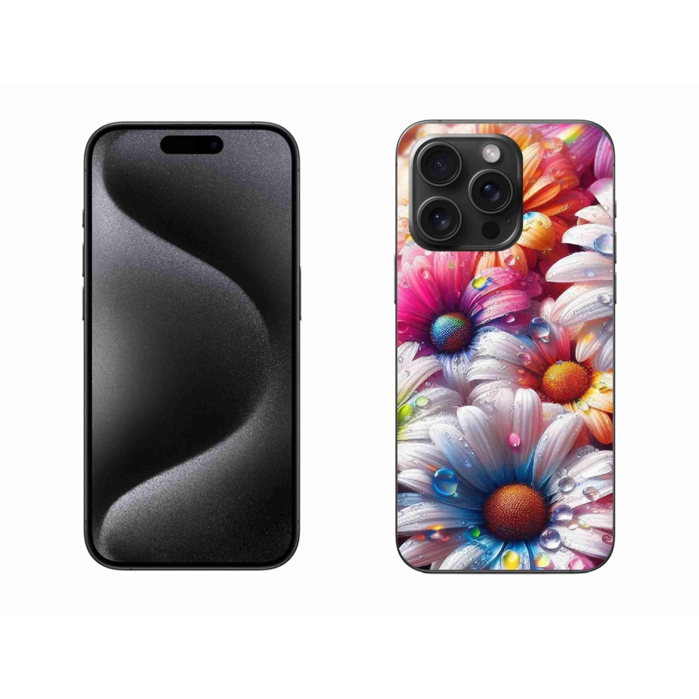 Zselés borítás mmCase iPhone 15 Pro Max készülékhez - színes százszorszépek