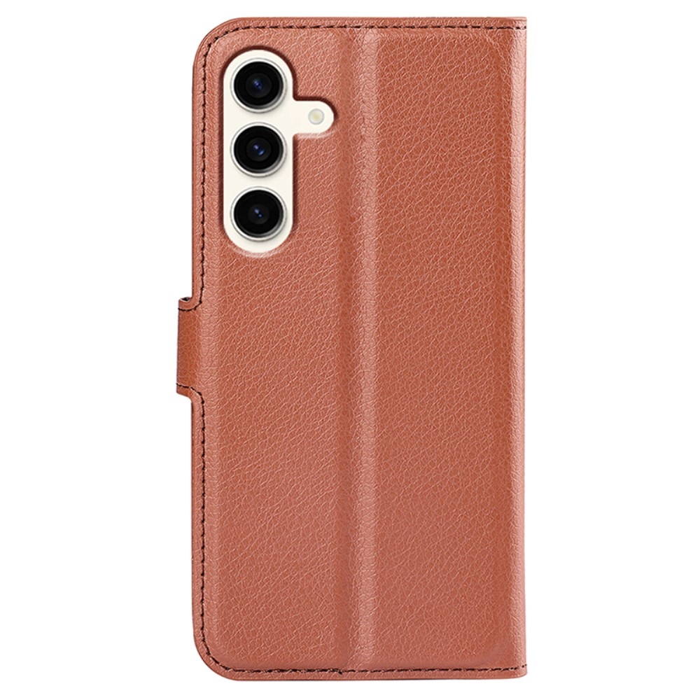 Litchi könyv tok Samsung Galaxy S24+ készülékhez - barna