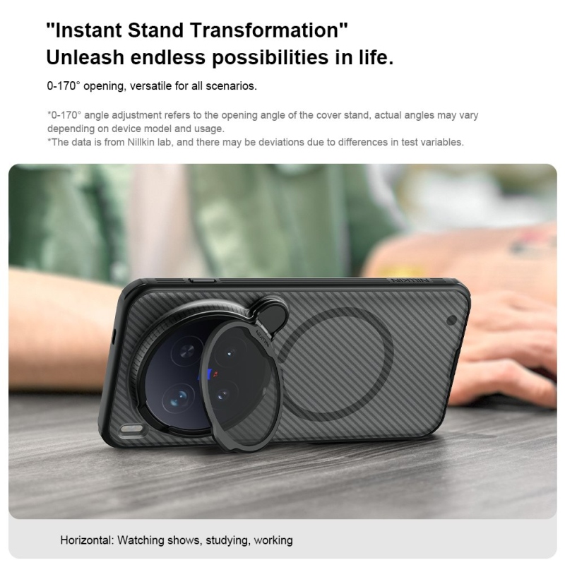 Nillkin CamShield Prop mágneses hátsó borító Vivo X300 Pro átlátszó fekete