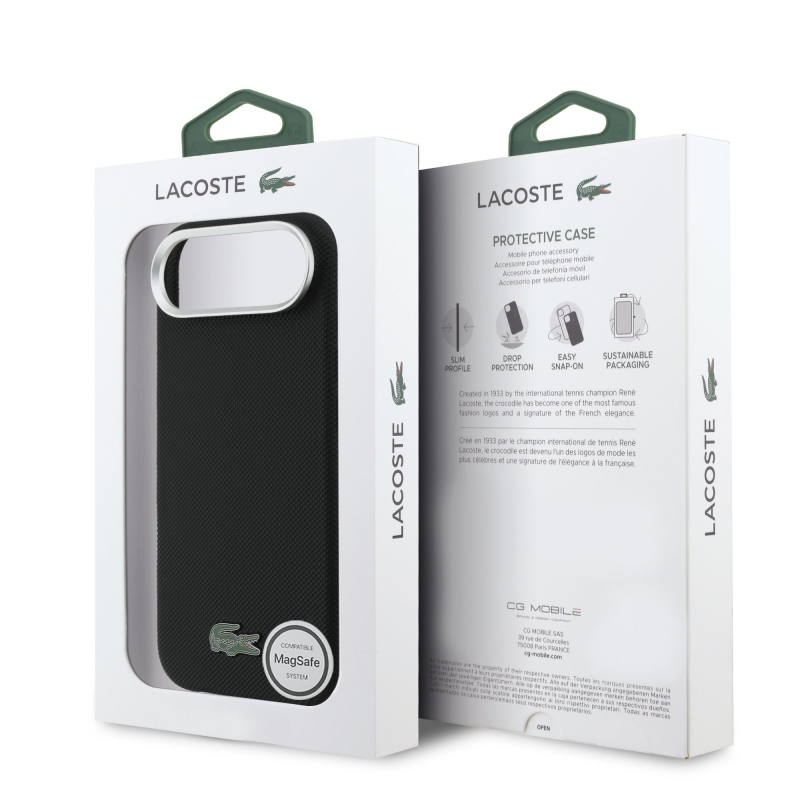 Lacoste Iconic Petit Pique fém logó MagSafe hátlap iPhone Air fekete színűre