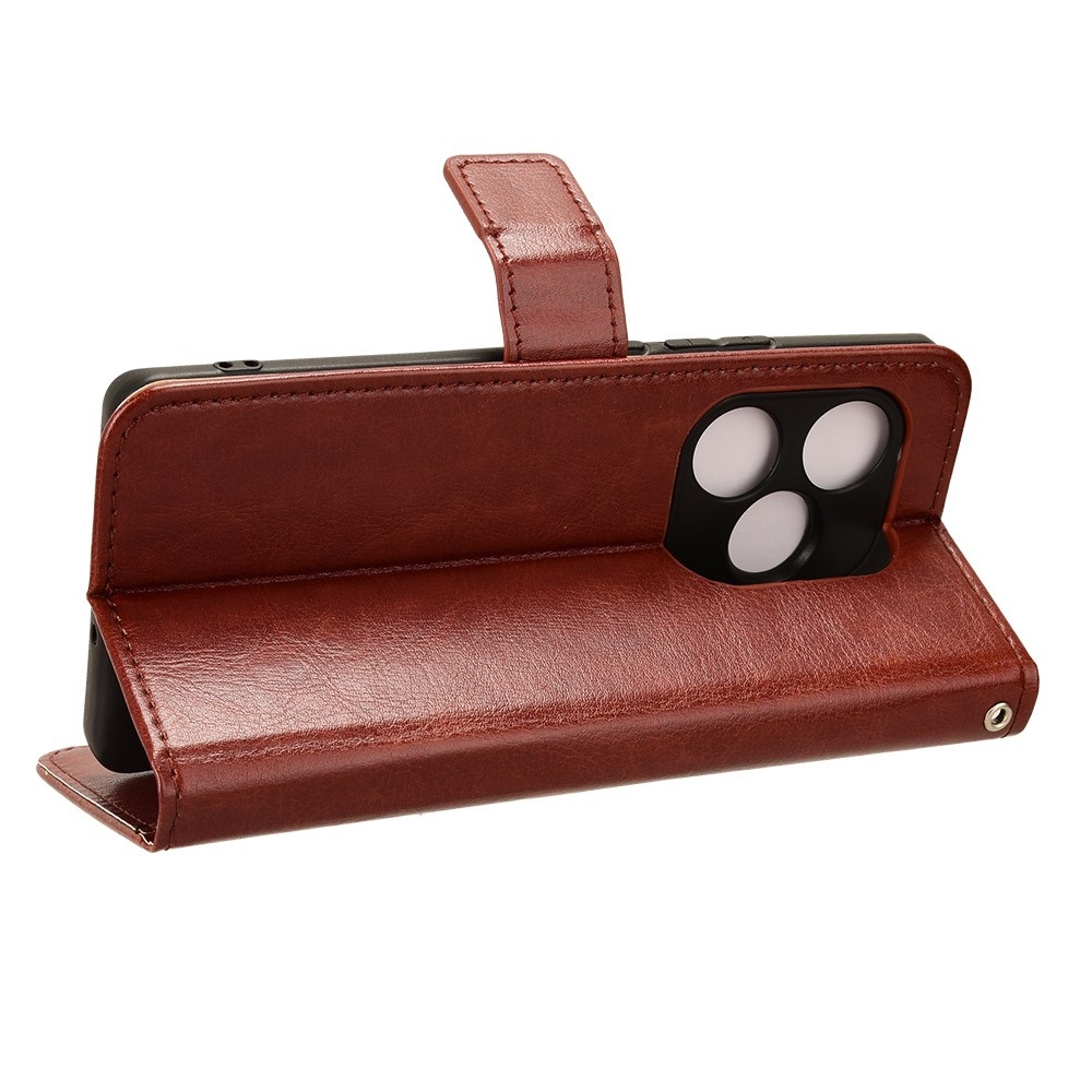 Őrült könyvtáska a Realme GT 6 5G/GT 6T 5G számára - barna színben