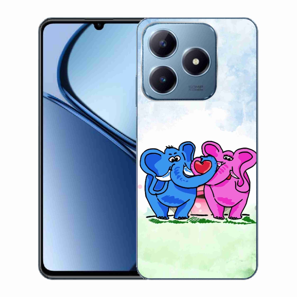 Gél borítás mmCase a Realme C63 készülékhez - szerelmes elefántok