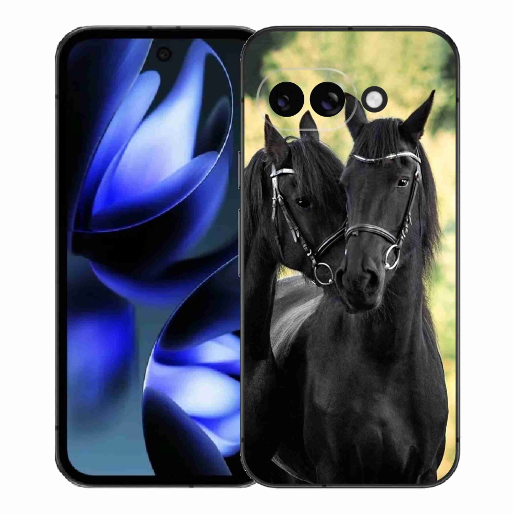 Gél borítás mmCase a Google Pixel 9a számára - két fekete ló