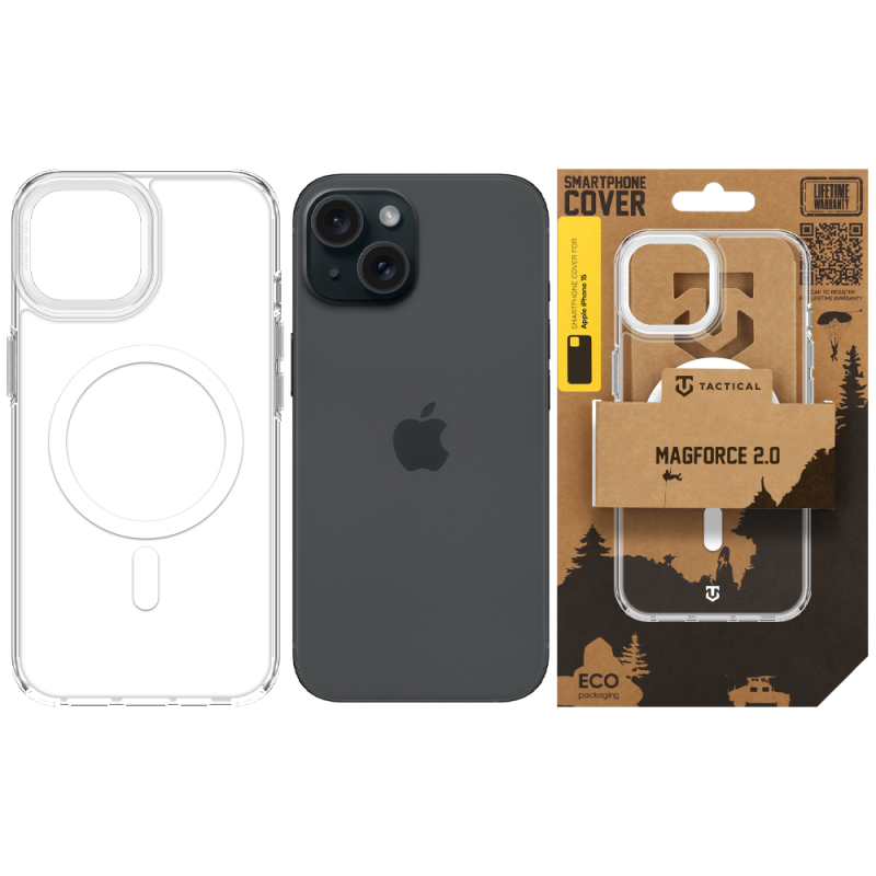 Tactical MagForce 2.0 tok az Apple iPhone 15-hez, ezüst színben