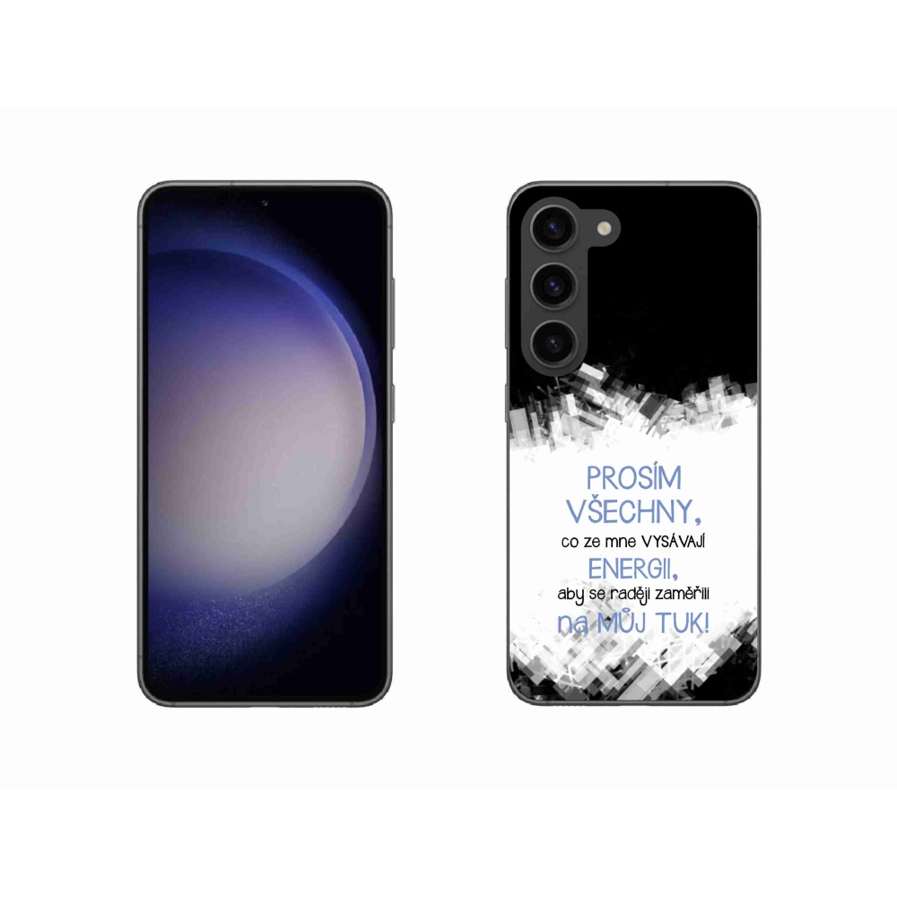 Gél borító mmCase Samsung Galaxy S23 5G - vicces szöveg 1 kék