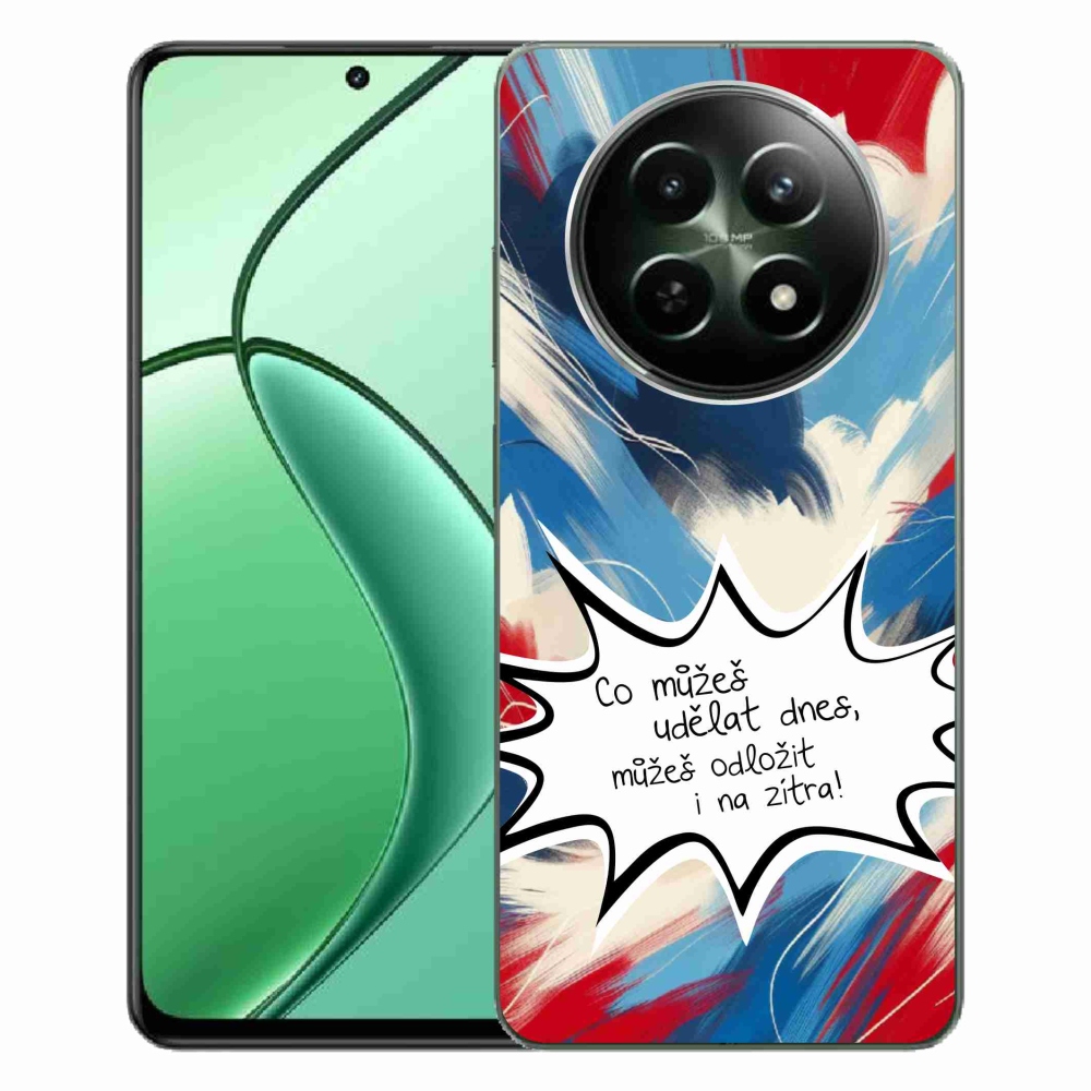 Gél borító mmCase a Realme 12 5G/12x 5G készülékhez - vicces szöveg 9 fehér háttér