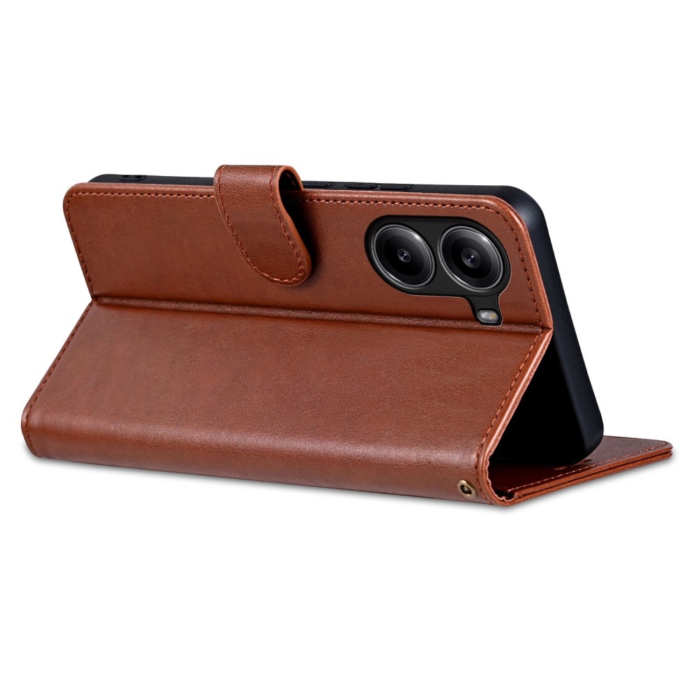 AZNS könyv tok a Xiaomi Poco X7 Pro 5G-hez - barna színű