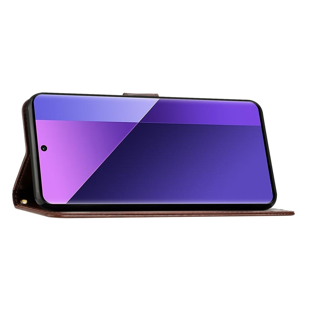 Virágok könyv tok Xiaomi 15 Pro-hoz - barna