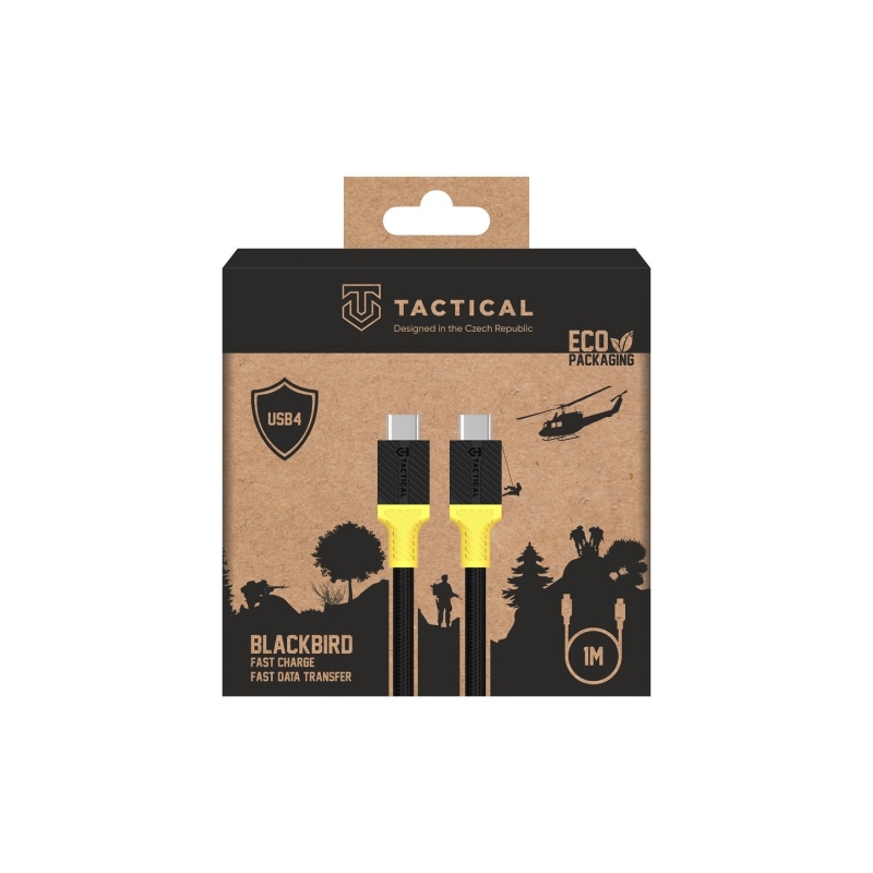 Taktikai Blackbird USB4 kábel 1m Fekete/sárga
