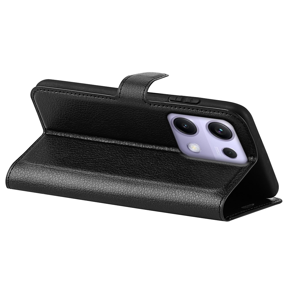 Litchi könyv tok Xiaomi Redmi Note 14S-hez - fekete