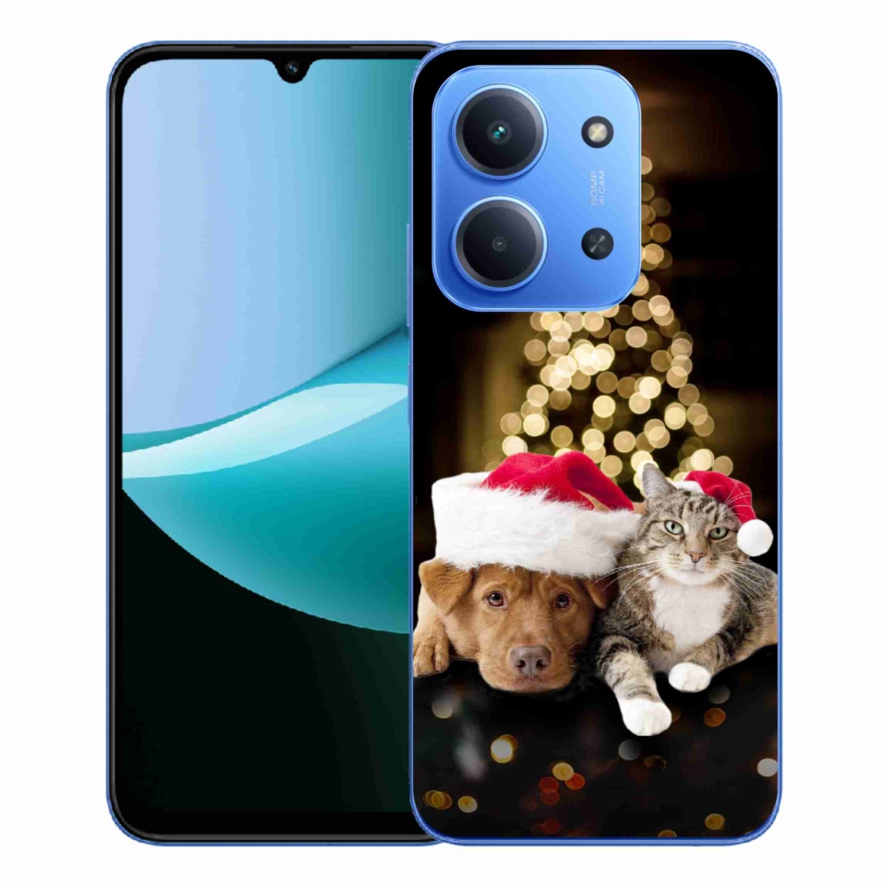 Gél borítás mmCase a Xiaomi Redmi 15C 4G/5G (173mm) - Karácsonyi kutya és macska