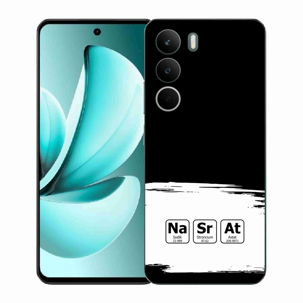 Gél borítás mmCase a Realme C71 készülékhez - kémiai elemek fehér és fekete háttérrel